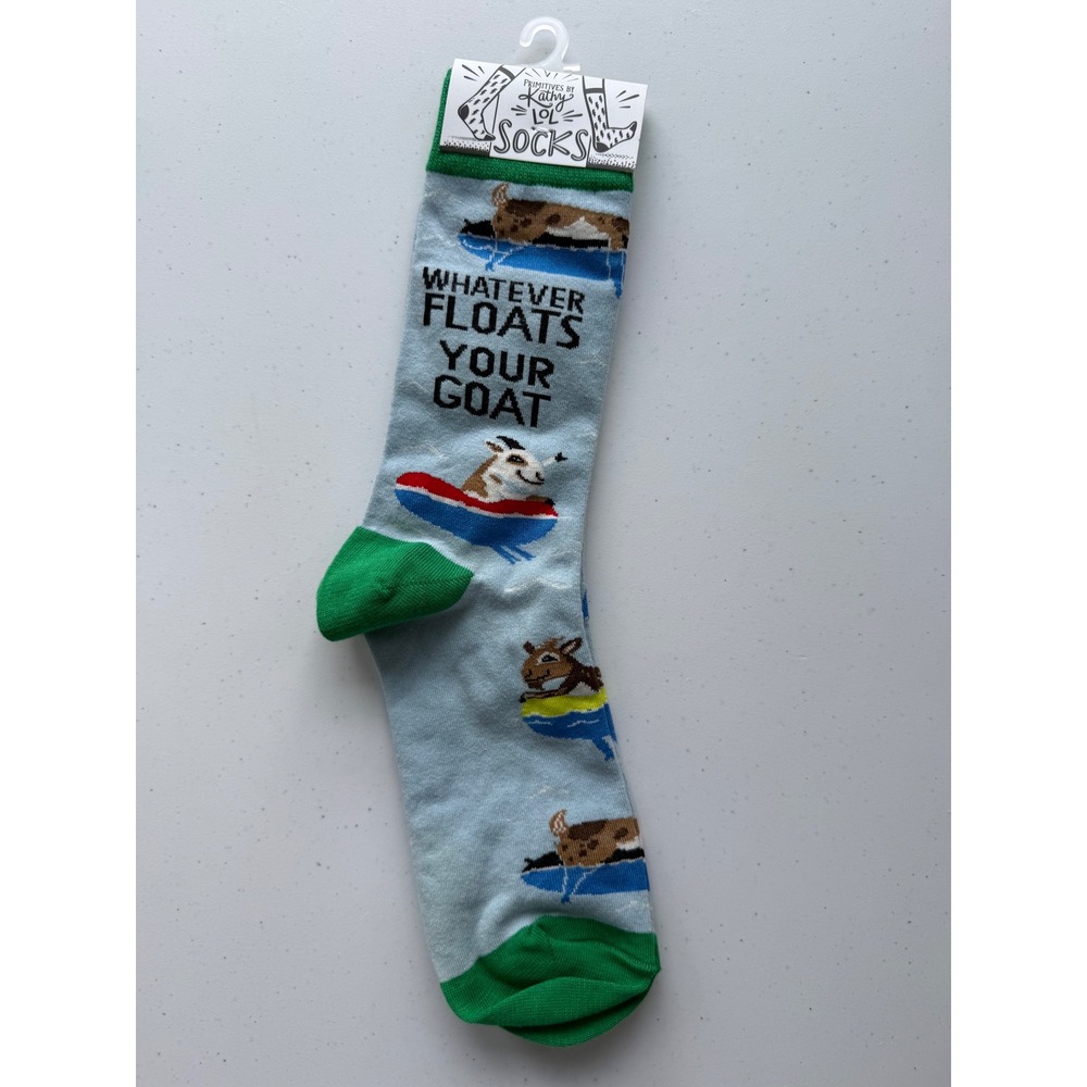 NWT "Whatever Floats Your Goat" Novelty Socks Primitive by Kathy LOL NWT Gift